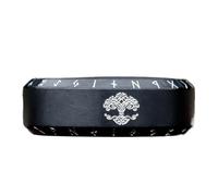 TQWSVUM Men Women Viking Rune Tree of Life Ring - Nordic Stainless Steel Celtic Knot Yggdrasil Ring - Handmade Vintage Pagan Amulet Pirate Jewelry
