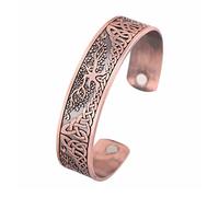 TQWSVUM Men Womens Viking Tree of Life Bangle, Nordic Yggdrasil Celtic Knot Bracelet, Handmade Metal Vintage Irish Knot Totem Adjustable Cuff Bangle Jewelry