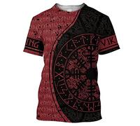 TQWSVUM Mens Nordic Futhark Runes Tattoo Graphic Clothes Set,Viking 3D Print Pullover Short Sleeve Casual Streetwear