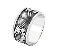TQWSVUM Men's Women Viking Dragon Ring - Nordic Stainless Steel Vintage Punk Dragon Head Pirate Ring - Fashion Ouroboros Animal Amulet Jewelry Gift