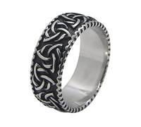 TQWSVUM Nordic Celtic Knot Ring, Mens Viking Irish Knot Stainless Steel Ring, Pirate Punk Vintage Fashion Amulet Jewelry Party Gift