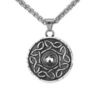 TQWSVUM Nordic Viking Celtic Knot Necklace - Men Women Stainless Steel Irish Knot Pendant Amulet - Handmade Polished Vintage Pagan Fashion Punk Statement Party Jewelry