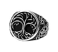 TQWSVUM Norse Men Women Viking Tree of Life Ring - Stainless Steel Celtic Knot Bear Claw Yggdrasil Ring - Fashion Vintage Wolf Paw Amulet Jewelry