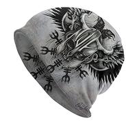 TQWSVUM Norse Mythology Viking Slouchy Beanie Hat -Men Women 3D Printed Graffiti Elastic Skullies Bonnet Stocking Cap