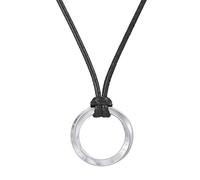 TQWSVUM Norse Viking Rune Necklace With Adjustable Braided Leather Rope Chains for Men Women - Handmade Vintage Stainless Steel Round Loop Pendant Amulet Jewelry