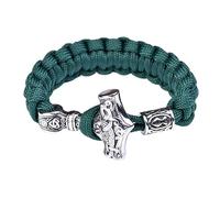 TQWSVUM Norse Viking Thor's Mjolnir Hammer Camouflage Paracord Bracelet,The Horns of Odin, Vegvisir,Valknut,Helm of Awe