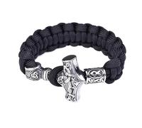 TQWSVUM Norse Viking Thor's Mjolnir Hammer Camouflage Paracord Bracelet,The Horns of Odin, Vegvisir,Valknut,Helm of Awe