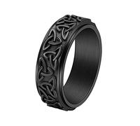 TQWSVUM Stainless Steel Celtic Knot Spinner Ring, Nordic Viking Celtic Triquetra Symbol Rotatable Ring, Handmade Celtic Knot Band Rings For Men Women