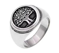 TQWSVUM Stainless Steel Dual Color Tree Of Life Signet Ring,Norse Mythology Yggdrasil Men Viking Ring,Classic Vintage Gothic Charm Viking Jewelry Gift