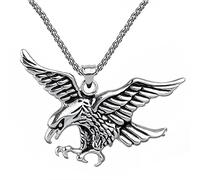 TQWSVUM Stainless Steel Emboss Eagle Pendant Necklace For Men,Nordic Viking Flying Eagle Amulet, Gothic Punk Animal Sweater Clavicle Chain Jewelry Father's Day Gift