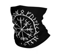 TQWSVUM Unisex Viking Novelty Neck Gaiter -Norse Mythology Vegvisir Graphics Vintage Elastic Tube Balaclava - Fashion Gothic Street Medieval Bandana Half Face Mask Black