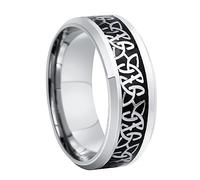 TQWSVUM Viking Celtic Knot Ring for Men Women - 8MM Stainless Steel Triquetra Knot Wedding Band Ring - Handmade Punk Metal Celtic Triangle Knot Ring Irish Jewelry Size 7-13(Silver_12)