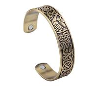 TQWSVUM Viking Ravens Open Bangle - Nordic Mens Celtic Knot Crow Cuff Bracelet - Norse Mythology Odin Huginn and Muninn Animal Amulet Wristband Irish Jewelry (Color : Bronze)
