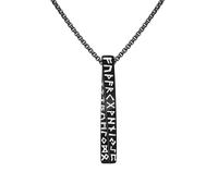 TQWSVUM Viking Rune Necklaces for Men Women - Norse Elder Futhark Stainless Steel Pendant Handmade 3D Geometric Twist Vintage Amulet Costume Jewelry Accessories
