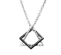 TQWSVUM Viking Rune Triangle Square Interlocking Necklace for Men Women - Nordic Elder Futhark Runic Stainless Steel Pendant Amulet - Handmade Hollowed Out Geometry Sweater Chain Jewelry