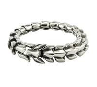 TQWSVUM Viking Skeletal Dragon Stainless Steel Bracelet,Men's Vintage Punk Heavy Duty Ouroboros Cuff Bangle,Norse Viking Fashion Hip Hop Street Pagan Jewelry