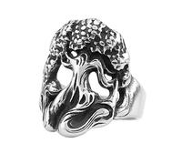 TQWSVUM Viking Tree of Life Ring - Norse Mythology Yggdrasil Men Stainless Steel Ring - Hip Hop Vintage Fashion Punk Biker Pirate Pagan Jewelry Size 7-13