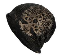 TQWSVUM Viking Tree of Life Slouchy Beanie Hat for Men/Women - Norse Mythology Yggdrasil Graphic Thin Bonnet Hats(Yggdrasil 1,Get One)