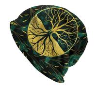 TQWSVUM Viking Tree of Life Slouchy Beanie Hat for Men/Women - Norse Mythology Yggdrasil Graphic Thin Bonnet Hats(Yggdrasil 6,Get One)