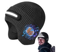 TR-BTD3 Smart Bluetooth Beanie with 3-Stage LED Lighting, Rechargeable Bluetooth Beanie Hat with Light, Musical Knit Hat with Wireless Headphone, LED Headlamp Hats Flashlight Hats for Men Women