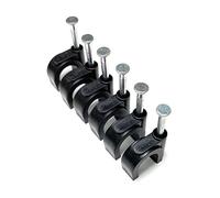 TR Cable 10mm Black Round Cable Clips (100-Pack), Suitable for LED lights, TV cables, USB cables, and more