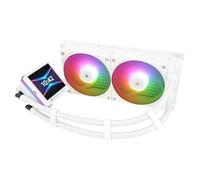 TR-Grand Vision 240 ARGB White CPU Water Cooler,Double PWM Fans Water Cooling System,IPS LCD Screen with 480x480 Resolution,for AM4/AM5; LGA1700/1851,CPU Liquid Cooler,3.4-inch display