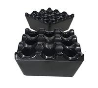 TR Maker - 2 X Fireproof Plastic 9 Hollow Grid Cigarette Ashtray - Indoor or Outdoor Cigarette Ashtray - Ash Container for Smoker with Grid Lid Set of 2 (Square - 3"x3")
