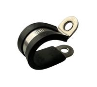 TR Premium Stainless Steel P Clip, 5 Pack - W4, Silver, Industrial, Rubber Lined Hose Pipe Clamp for Industrial Applications