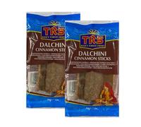 TR S Dalchini Cinnamon Sticks 50g Whole Aromatic Bark for Authentic Indian Curries, Biryani, Masala Chai, and Baking Pack of 2