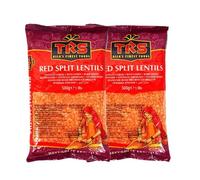 TR S Premium Red Split Lentils 500g Masoor Dal Quick-Cook Pulses for Daal, Soups and Curries Pack of 2
