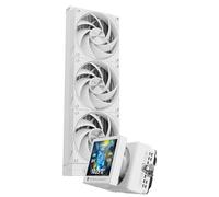 TR Stream Vision 360 White-360mm AIO CPU Liquid Cooler,3.5’’Square LCD Display for Images,Magnetic Suction High-Performance Pump for 640x480 Resolution with Embedded Fan,for AM5/lga1851/1700
