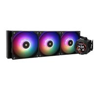 TR-Thermalright Core Vision 360 Black ARGB Liquid CPU Cooler, 2.1" IPS LCD Screen Round with 480x480 Resolution Magnet DIY Screen Theme for AM4 AM5 LGA1851 1700 115x