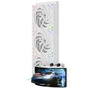 TR-Thermalright Rainbow Vision 360 Turbo ARGB White Liquid CPU Cooler, 6.67 Inch 3D Rainbow Curved Screen with 2400 x 1080 Resolution Magnetic, 360 mm Aio, for AM5, LGA1851/1700