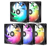 TR TL-C12C-S X5 CPU Cooling Fan Case Cooling Fan,Computer PWM Fan, 5V-3PIN Addressable ARGB Fan,12cm PC Cooler PWM Fan,5-Fan Pack Fan, Black ARGB Ice CPU Fan(TL-C12C-S X5)