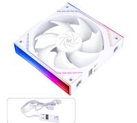 TR-TL-M12QRW CPU Fan Wireless Splicing 120mm Case Cooler, PWM Connector Silent Computer Cooling with S-FDB Bearing Building Blocks PC Fan with ARGB Mirror Light Effect,low Noise,White