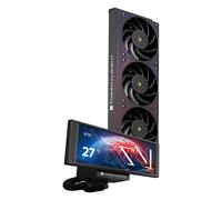 TR-Trofeo Vision 360 ARGB Black CPU AIO Cooler,360mm Radiator, IPS LCD Screen with 1280x480 Resolution,for AM4/AM5,Intel LGA1851/1700,6.86in LCD Long Screen High Performance Radiator,Black