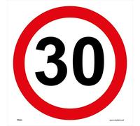 TR005 Traffic Sign 30 MILES PER HOUR Signs 100mm x 100mm 1MM PVC FOAMEX