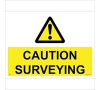 TR131 Traffic Sign Caution Surveying Signs 300mm x 200mm Magnetic - Vehicle Grade