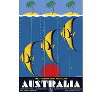 TR21 Vintage 1930's Australian Great Barrier Reef Queensland Australia Travel Poster Re-Print Reproduction Print Card - A5 (148mm x 210mm)