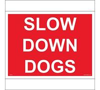 TR230 Traffic Sign SLOW DOWN DOGS 400mm x 300mm DIBOND/COMPOSITE ALUMINIUM