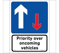 TR237 Traffic Sign PRIORITY OVER ONCOMING VEHICLES 150mm x 200mm DIBOND/COMPOSITE ALUMINIUM