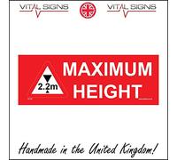 TR294 Maximum Height 2.2m Sign max Overhead Restriction Bridge carpark Level 300mm x 100mm 5mm Heavy Duty Foamex Foamboard