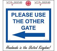 TR304 Please Use The Other Gate Left Arrow Sign Direction Farm Field Countryside 150mm x 100mm 5mm Heavy Duty Foamex Foamboard