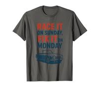 TR4 - Race It on Sunday Fix It on Monday Vintage Car T-Shirt