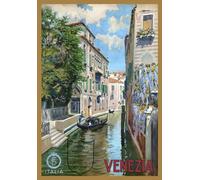 TR4 Vintage Italian Venice Venezia Italy Travel Poster Re-Print - A3 (432 x 305mm) 16.5" x 11.7"