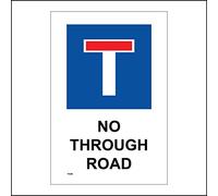 TR456 No Through Road Sign Dead End No Exit Cul De Sac Turning Access 200mm x 300mm B - Magnetic - Vehicle Grade