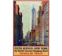 TR81 Vintage America 5th Fifth Avenue New York Railway American Travel Poster Re-Print - A2+ (610 x 432mm) 24" x 17"