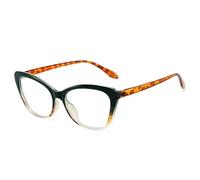 TR90 Women Spring Hinge Men Cat Eye Double Color,Green leopard