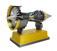 TR900 Turbofan Engine Model 12cm Electric Shock Absorber | Plastic Construction, Blue LED Glow, Inertial Quiet Motor, 7-battery Powered, Compact 120x80x50mm Size