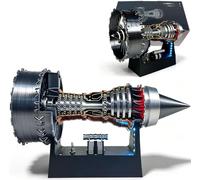 TR900 Turbofan Engine Model for Adults, Pre-Assembled Motorised Aircraft Turbojet Engine with LED Lights & Adjustable Speed, 28cm Mechanical STEM Toy, Aviation Collectible Desk Decor Gift